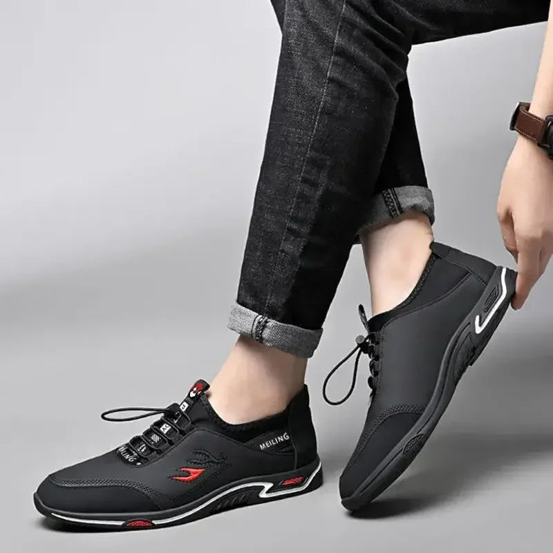 Men' Casual Shoes Summer Lace-up Leather Shoe Breathable Shallow Shoes for Men Outdoor Driving Shoes Original Men Loafers